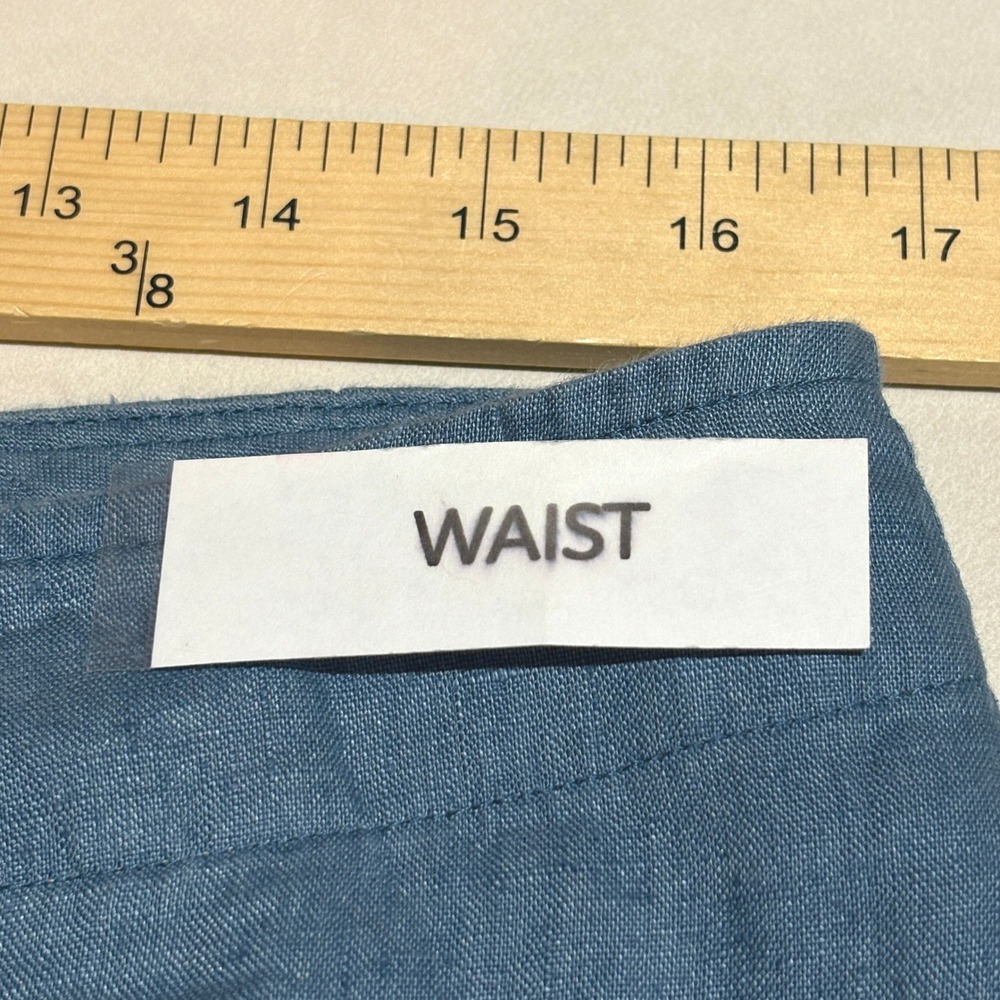 Lauren Ralph Lauren Womens 100% Linen Straight Leg Trousers Sz 10 Blue High Rise - Picture 7 of 10